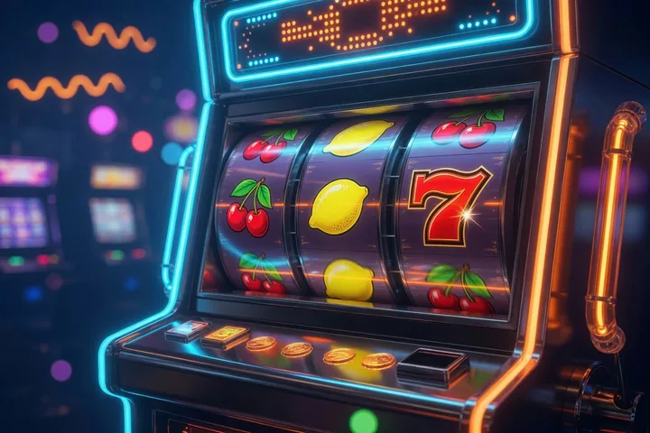 Concept visual of a slot machine showing 777