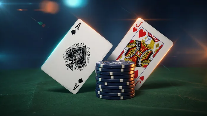 Illustration of an ace and jack with chips